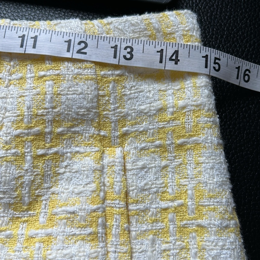 Veronica Beard Jazmin Short Tweed Pale Yellow White Wide Leg High Waist Sz 6 NEW - Picture 11 of 16